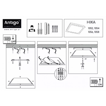 Hika 40x40cm lampa sufitowa LED 36W 3240lm 3000K czarna